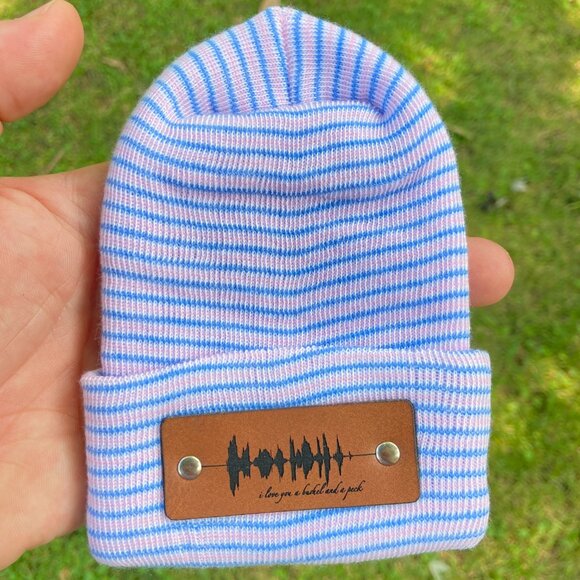 I Love You A Bushel And A Peck Soundwave Newborn Baby Beanie - Premade - Picture 7 of 9